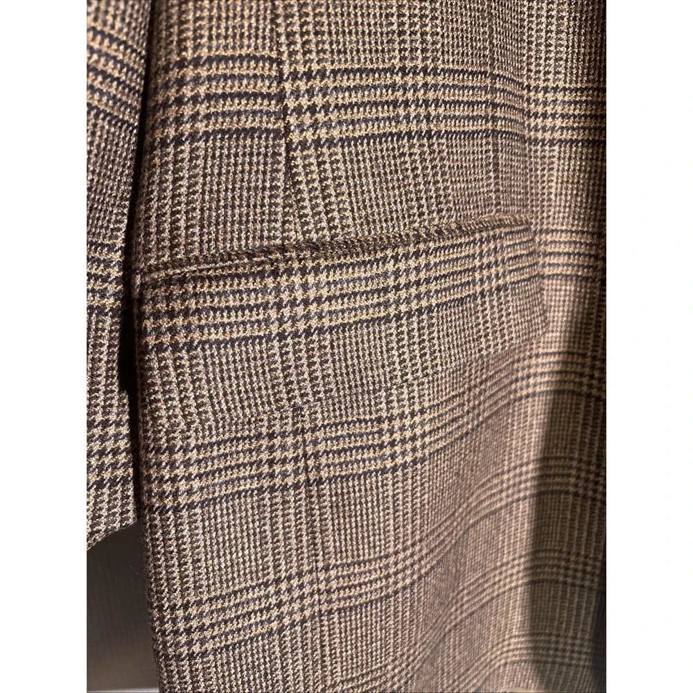Hart Schaffer Marx Wool Plaid Suit Jacket‎ Sz 46 Regular